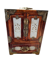 SMALL CHINESE WOOD AND STONE JEWELRY FURNITURE