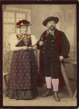 Germany, Black Forest Couple in Dress Vintage Albumen Print Album Print