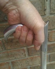 Canne de marche tactique en aluminium faite à la main avec poignée à tête...