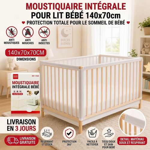 Moustiquaire lit bebe 140x70cm - moustiquaire,