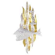 Georges Braque Hebe BROOCH 18k Gold Diamond Pendant Estate Jewelry