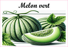 Melon vert  12 sticker vinyle