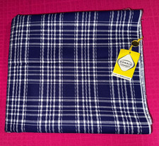 Tissu ancien  Bonato coton écossais bleu larg 90 cm x H  300 cm  C964