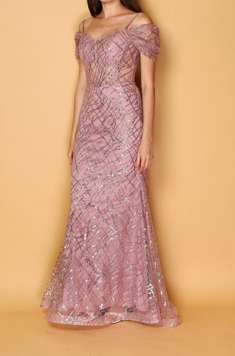 Robe soiree sirene vieux - , rose