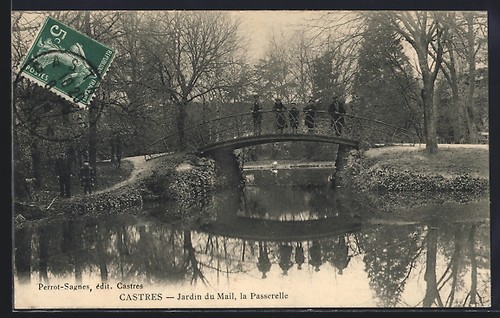 Cpa castres jardin mail - castres,, du