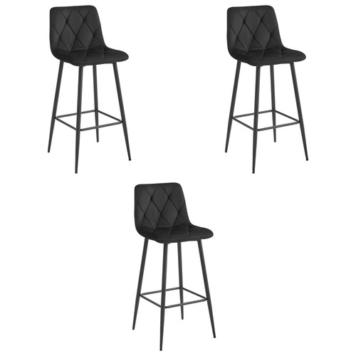 Tabouret nado velours noir - -,