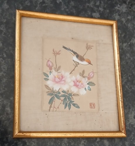 Ancienne peinture sur soie