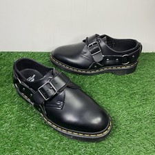 Womens Size 7 Dr Martens Henree Lace Up Buckle Derby Black Smooth Leather Shoes