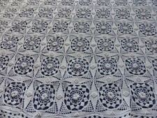 DESSUS DE LIT OU DE COUETTE ANCIEN DENTELLE IRLANDE CROCHET ULTRA FIN 1900