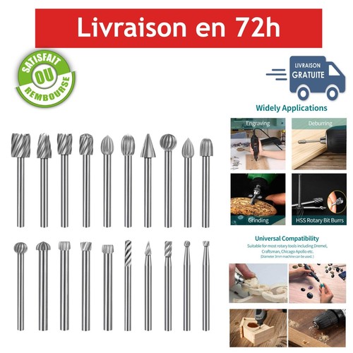 Pcs fraises rotatives hss - 20,