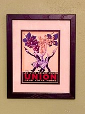 Union Les Vin Selectionnes Dans Votre Verre Vintage Repro Wine 11 "x 9"