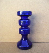Vintage Design Ancien Vase Scandinavian  en Verre de couleur bleu cobalt