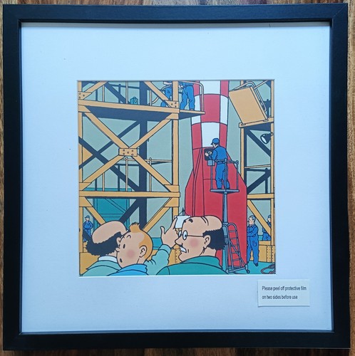 Cadre tintin fusee - tintin, lune