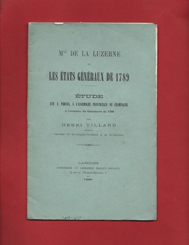 1889 mgr luzerne et - 1889, la