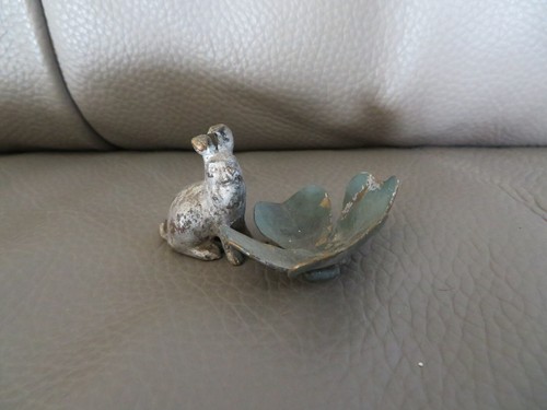 Ancien petit lapin bronze - lapin, en