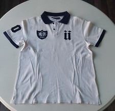 Rare Unkut Ü Polo Sz L Fits Medium Paris France Booba Vintage White Navy Tallac