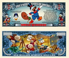 PICSOU ! BILLET 1 MILLION DOLLAR US ! Collection dessin animé Mickey Walt Disney