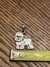 Signed FAC ‘01 .925 Sterling Silver Bichon Frise Dog Breed Necklace Pendant