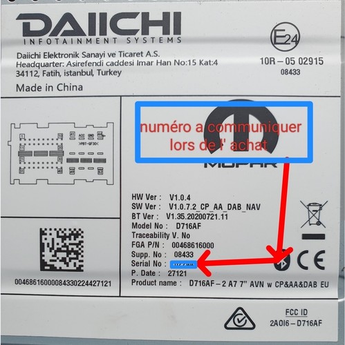 Code autoradio fiat daiichi - autoradio,