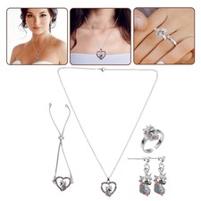  1 ensemble de bijoux licorne pour fille, Bracelet en forme de cœur, collier