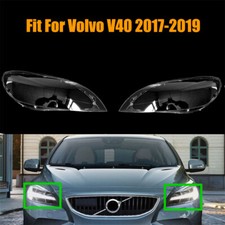 Headlight Headlamp Lens Cover Left Right Side Fit For Volvo V40 2017-2019 2Pcs