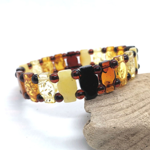 Bracelet élastique ambré
