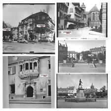 Alsace, Colmar, old photos glass plate, set of 5 positives 13x18 cm