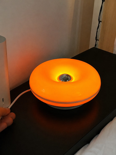 Lampe donut orange verre - orange,