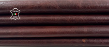 Peau De Chèvre En Cuir Vieilli Cognac Marron Froncé Épais 7pi² 0,8mm #C6366