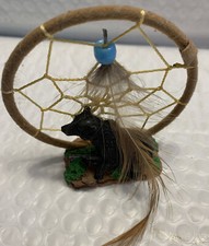 Native American Bear Figure w/ Dream carcher 3.25”