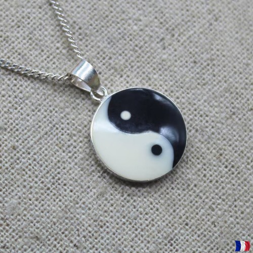 Pendentif yin yang argent 925 - yin,