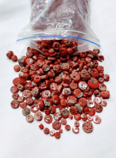 Lot de 100" perles de corail italien en vrac polies perles de corail rouge na...