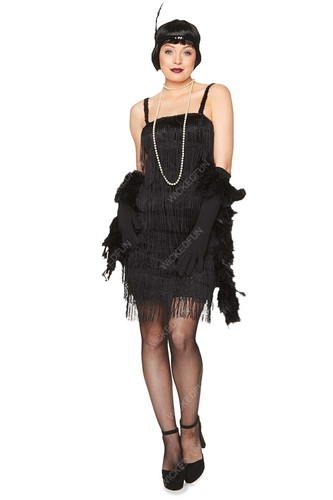 Femme noir robe - 20's,