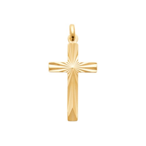 Pendentif croix strié plaqué
