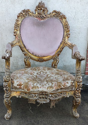 Ancien grand fauteuil - grand, bois