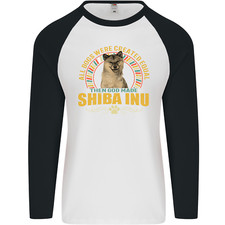 A Shiba Inu Dog Mens L/S Baseball T-Shirt