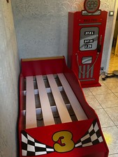 Lit et armoire - Lit Voiture "Race" & Armoire 1 Porte "Pompe à Essence" Rouges