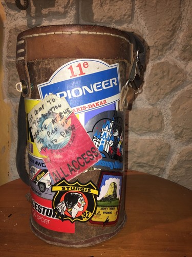 Saccoche cuir cylindre vintage - saccoche,