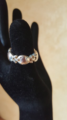 Bague poissons argent - poissons, en