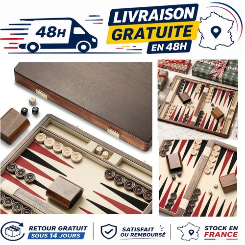 Jeu backgammon noyer - de,
