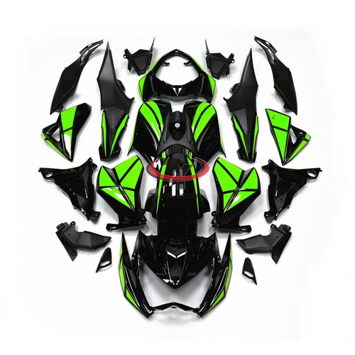 Green black grid - black, fairing