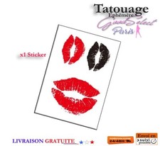 TATOUAGE TEMPORAIRE -Lèvres R