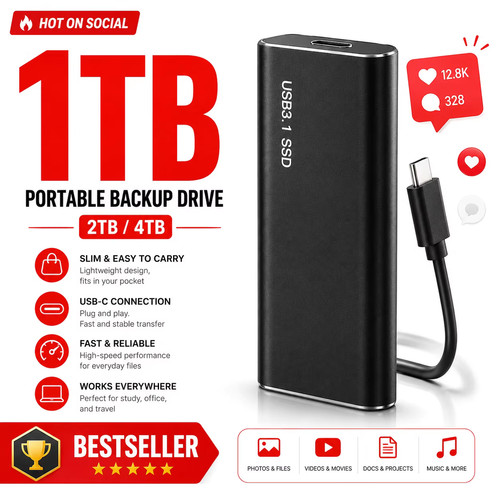 Disque dur externe - 1tb, usb