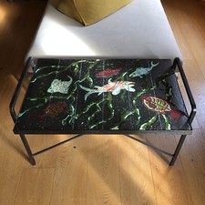 JACQUES ADNET  et  GUIDETTE CARBONELL Table basse Ferronnerie et pierres de lave