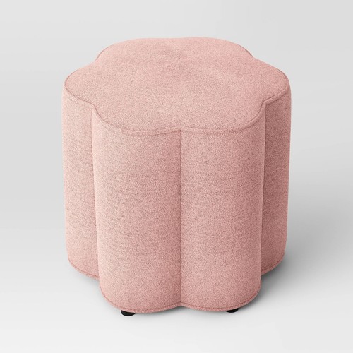 Scallop upholstered ottoman - scallop,