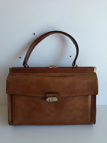 Sac mallette cuir retro chic
