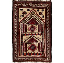 Tapis de prière traditionnel afghan en laine noué à la main par des artisans ...
