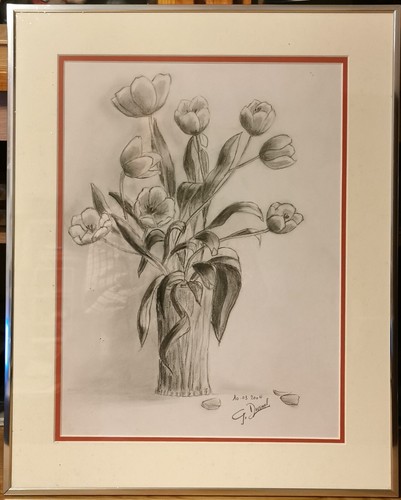 Tableau tulipes réalisé au - tableau, "tulipes"réalisé,