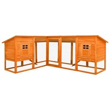 Bois de Sapin Solide Clapier d'Extérieur avec Piste Marron Cage à Lapin vidaXL