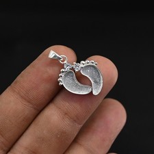 Baby Foot Pendant 925 Silver CZ Setting – Keepsake, Breastmilk, Memorial Gift